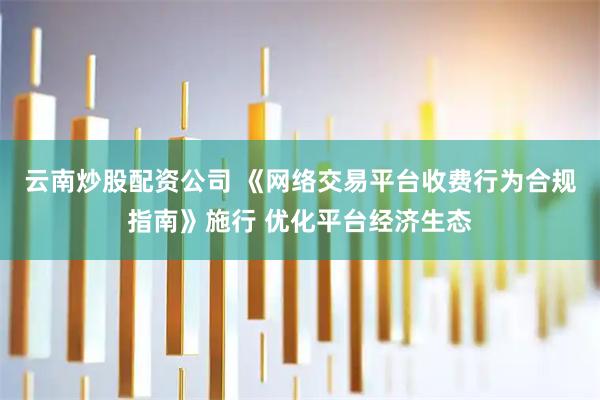 云南炒股配资公司 《网络交易平台收费行为合规指南》施行 优化平台经济生态